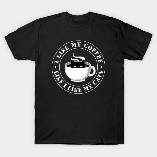 Black Coffee & Black Cats T-Shirt by ElectricFangs